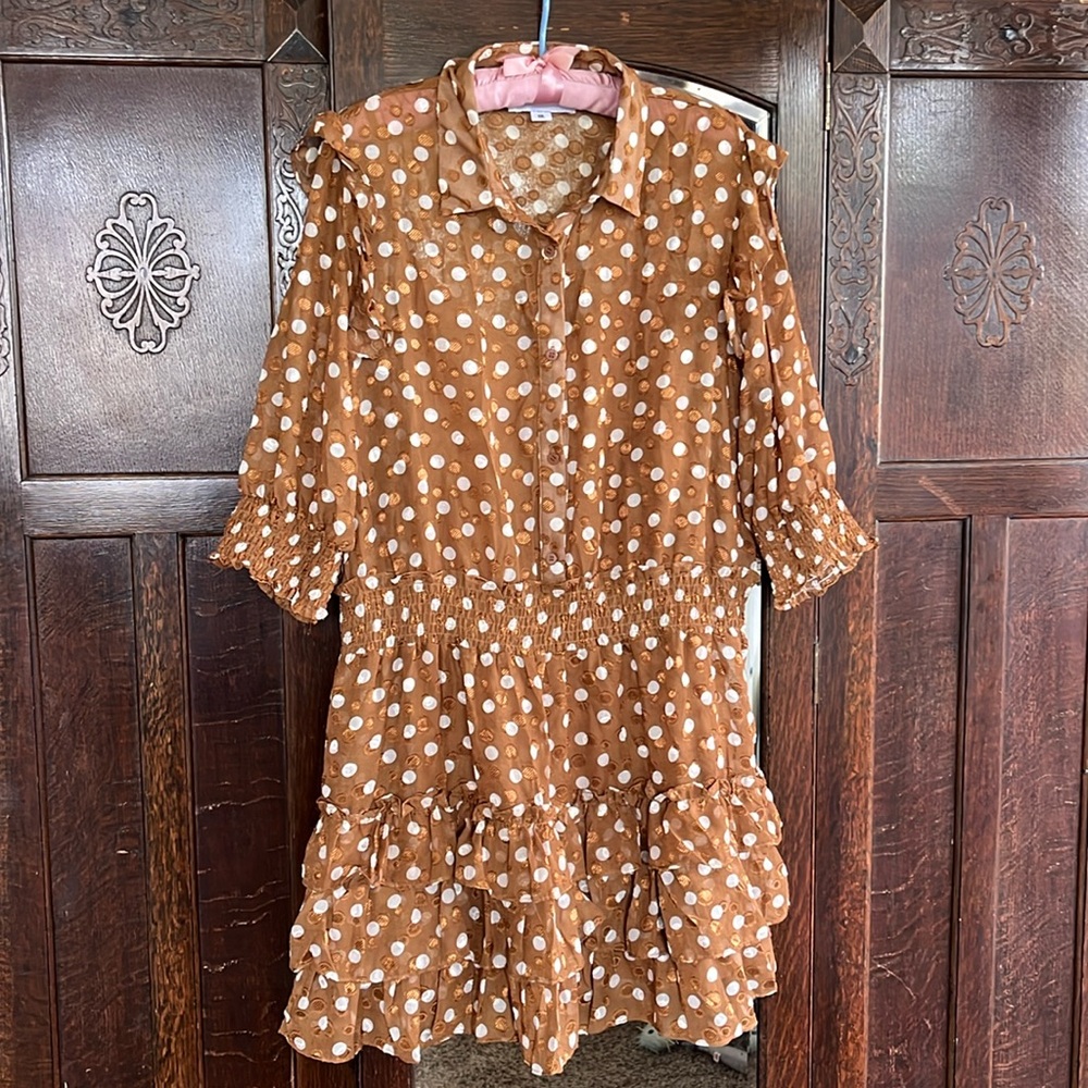 Rochelle Behrens ✨THE DRESS ✨ ruffled mini dress with dots XXL